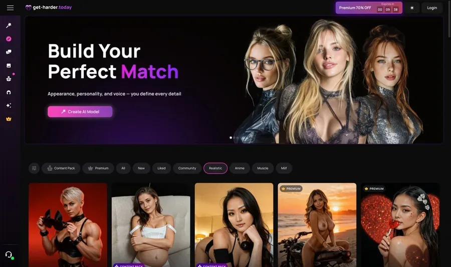 Get-Harder Today home page screenshot