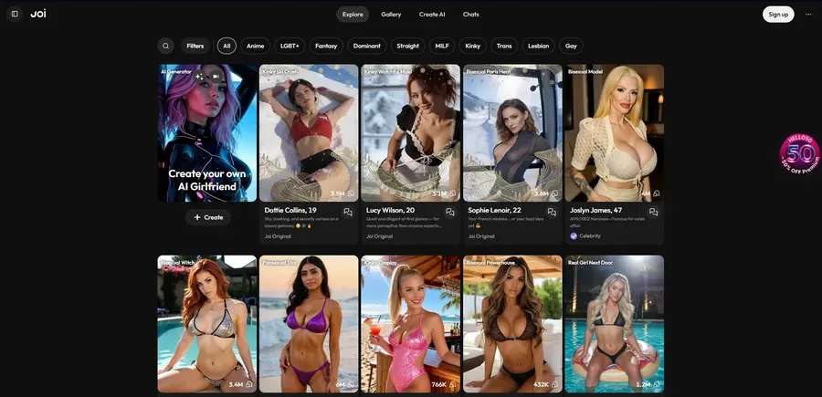 Joi.com home page screenshot